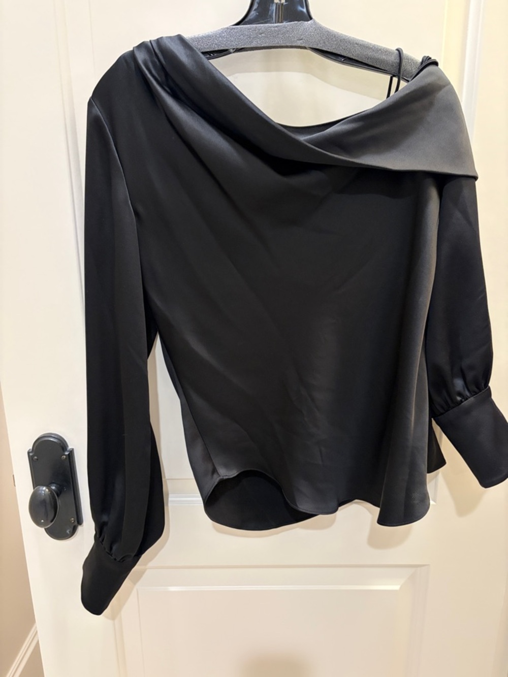 Simkhai medium Black Draped Off-Shoulder Long-Sleeve Top